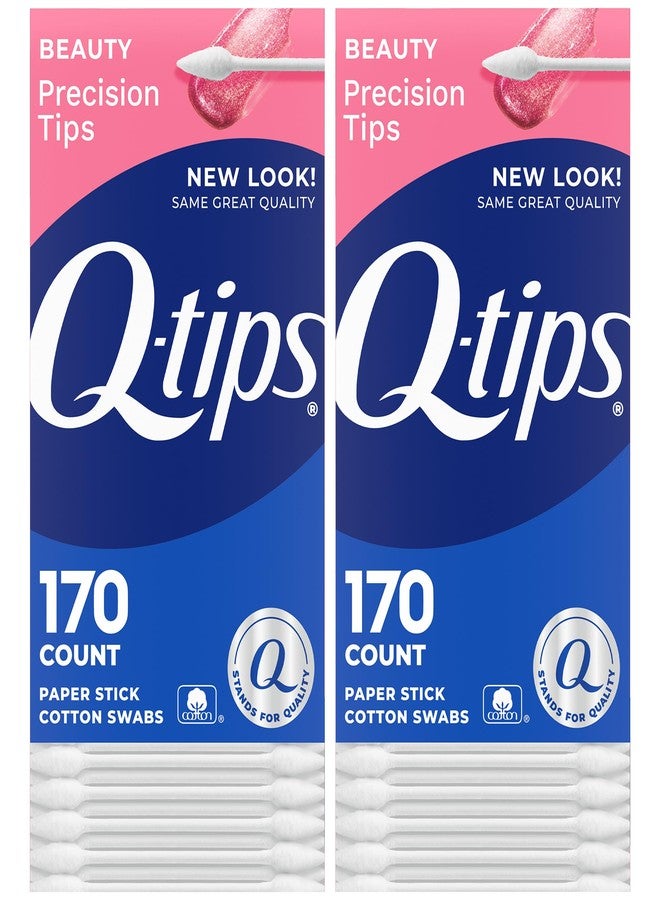 Q-tips Precision Tips Cotton Swabs 170 Count 2-Pack – Makeup Tools, Beauty, Personal Care & Household Essentials - Image 1